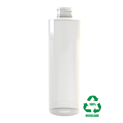 Frasco rPET(100%) 250ml M4 cilíndrico 24/410 INV 24gr
