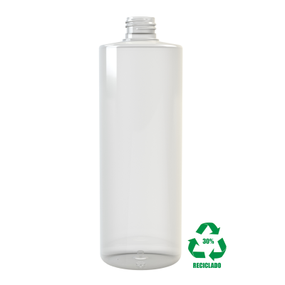 Frasco rPET(30%) 500ml M4 cilíndrico 24/410 33gr