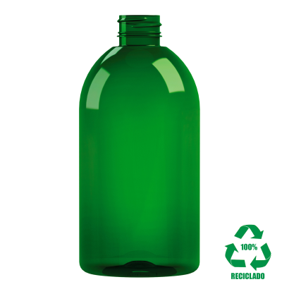 Frasco rPET(100%) 500ml M1 cilíndrico INV 28/410