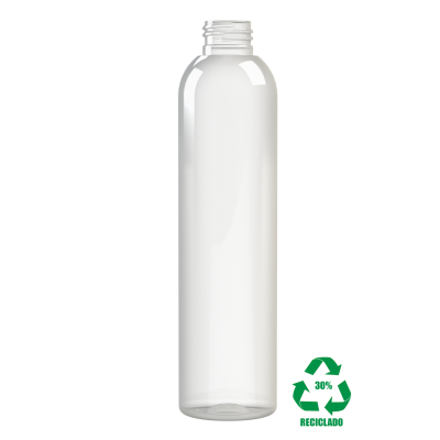 Frasco rPET(30%) 250ml M2 cilíndrico 24/410
