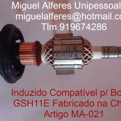 Induzido metálico para Bosch GSH11E com bobinas de cobre e embalagem texto em português