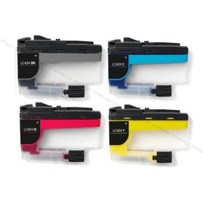 Conjunto de quatro tinteiros LC424 preto, azul, vermelho e amarelo
