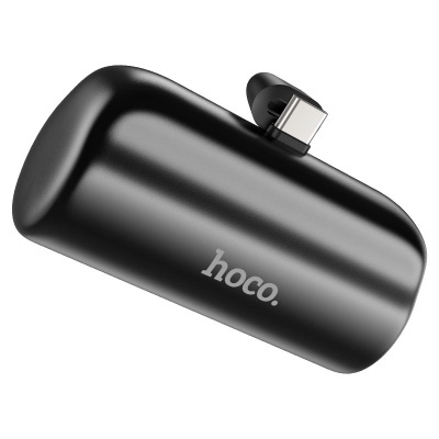 Carregador portátil preto hoco. com conector USB-C