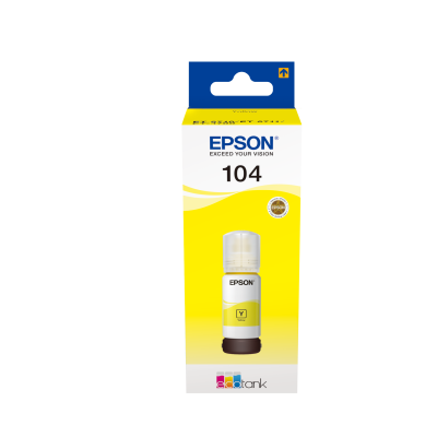 Embalágem cartucho tinta Epson 104 amarelo para impressora