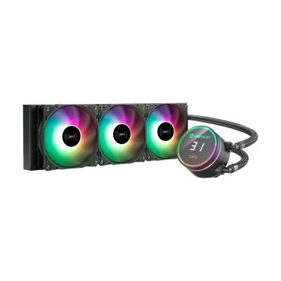 Sistema de refrigeração líquida para CPU com ventoinhas RGB e display LED