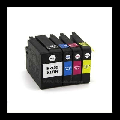 Conjunto de quatro tinteiros para impressora com etiquetas em cores e botão PUSH