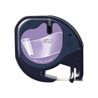 Fita adesiva correctora preta e lilás com texto Clear