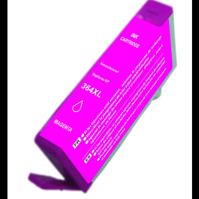 Cartucho de tinta magenta 364XL para impressora com texto em francês e espanhol