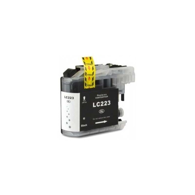 Cartucho de tinta preta LC223 XL com faixa amarela PULL