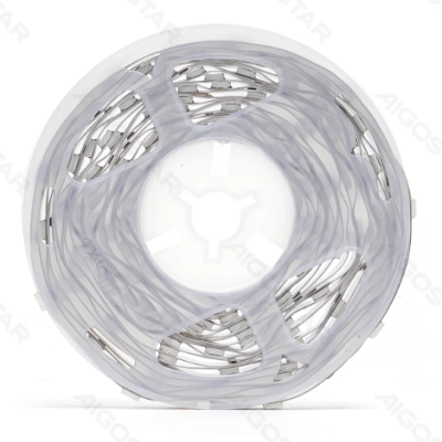 Carretel de plástico transparente com fio metálico fino