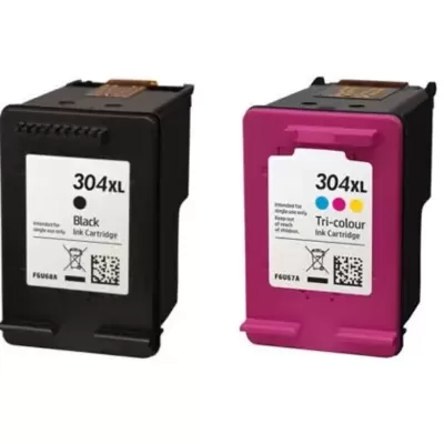 Dois cartuchos de tinta para impressora, preto e tri-color