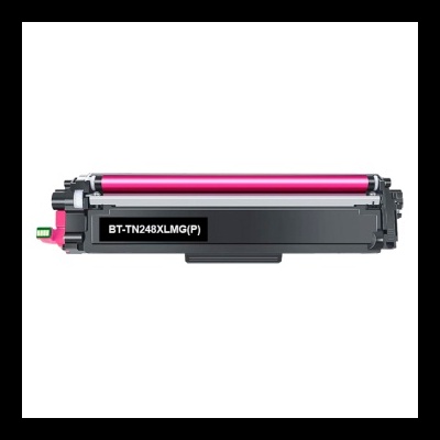 Toner preto para impressora com etiqueta BT-TN248XLMG(P) e detalhes rosa e cinza