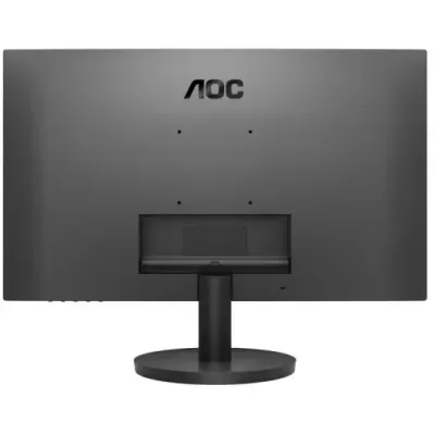 Monitor AOC preto visto de trás com base redonda