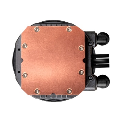 Componente eletrónico com superfície de metal cobre quadrada e cabos pretos