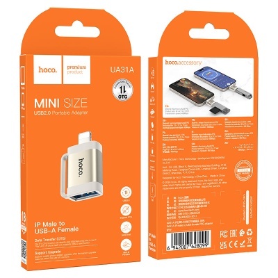 Embalagem do adaptador portátil hoco UA31A USB2.0 Mini Size
