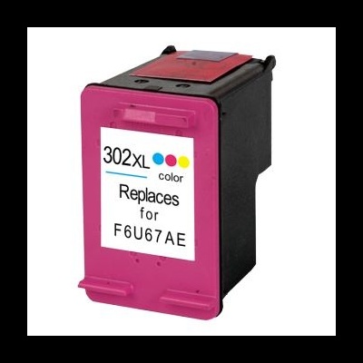 Cartucho de tinta cor 302XL com etiqueta Replaces for F6U67AE