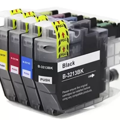 Conjunto de quatro tinteiros para impressora coloridos com etiquetas push e pull