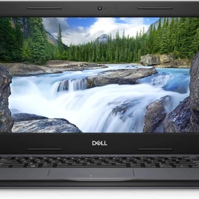Computador portátil Dell com imagem de cascata no ecrã