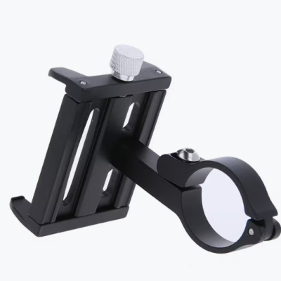 Suporte de telemóvel para bicicleta preto com parafuso prateado