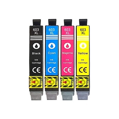 Conjunto de tinteiros de impressora preto, ciano, magenta e amarelo 603 XL