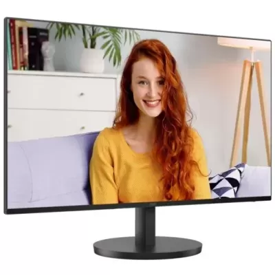 Monitor de computador com ecrã ultra wide e base preta
