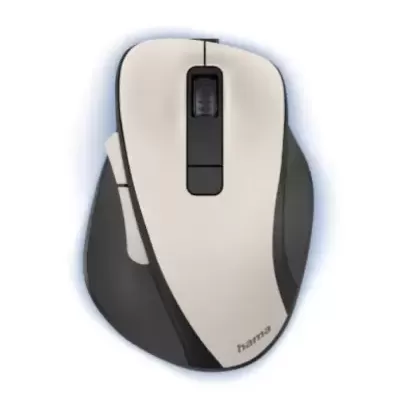 Rato de computador sem fios branco e cinza com scroll