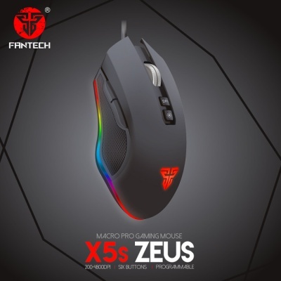 Rato gaming Fantech X5s ZEUS cinza com iluminação RGB