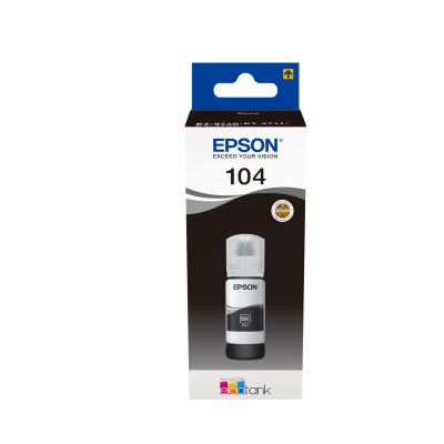 Embalagem com tinta preta para impressora Epson 104 Ecotank