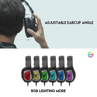 Auscultadores RGB com ajuste de ângulo da almofada da orelha e várias cores de iluminação