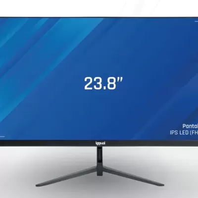 Monitor preto com ecrã azul de 23.8 polegadas