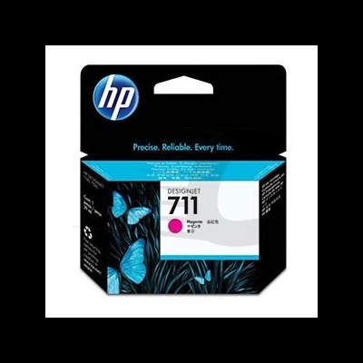 Caixa de cartucho de tinta HP Designjet 711 magenta com borboletas azuis