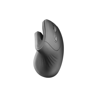 Rato vertical ergonómico cinzento escuro com roda de scroll