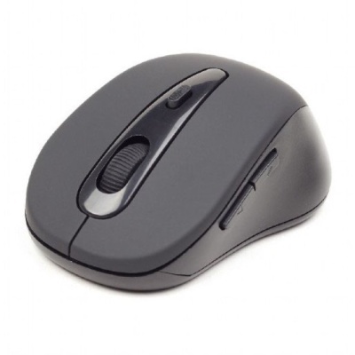 Rato informático preto sem fios com botões e roda scroll