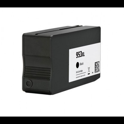 Cartucho de tinta preto 953XL para impressora com etiqueta branca e código QR