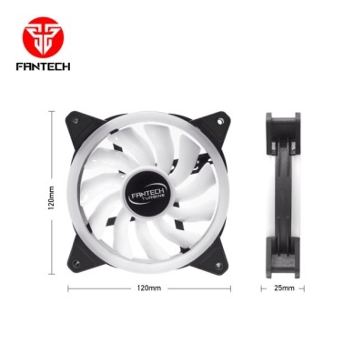Ventoinha Fantech para computador com estrutura preta e pás brancas