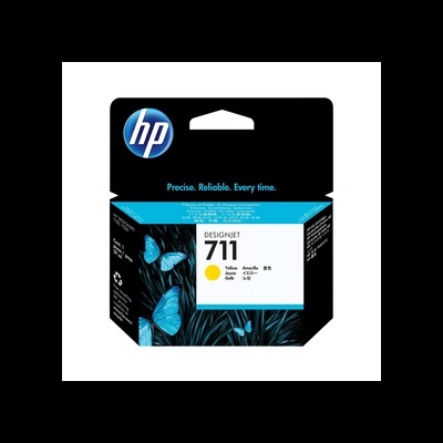 Embalagem de tinteiro HP DesignJet 711 amarelo com design de borboletas azuis