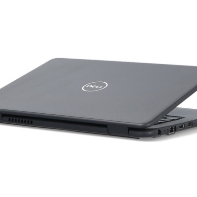 Computador portátil Dell cinzento escuro fechado com símbolo Dell branco