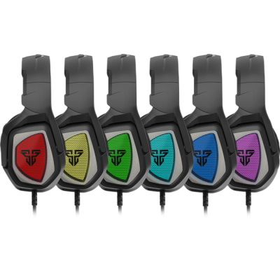 Auscultadores com acolchoamento interno em seis cores diferentes e logótipo preto