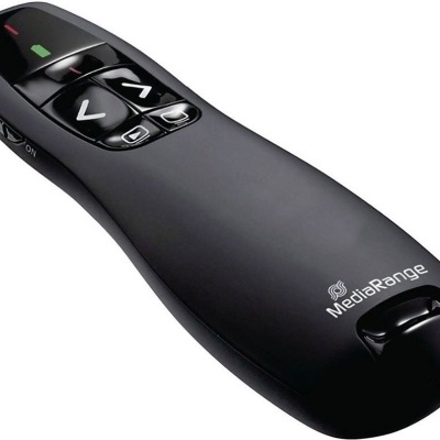 Comando remoto preto MediaRange com botões e indicador LED