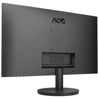 Monitor AOC preto visto de trás com base circular