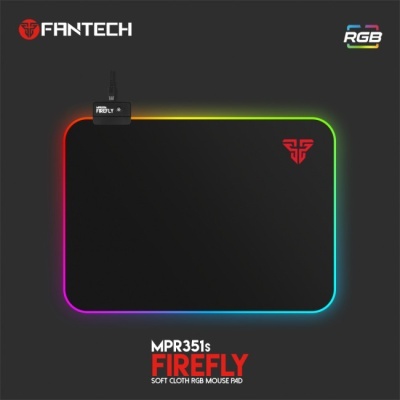 Tapete de rato Fantech Firefly com iluminação RGB e superfície preta de tecido