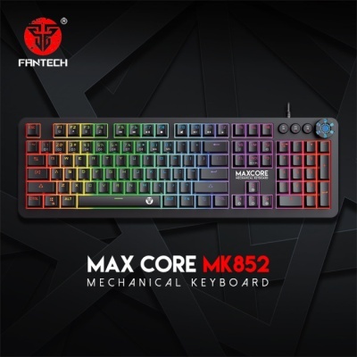 Teclado mecânico Fantech MAX CORE MK852 com iluminação RGB e botões adicionais