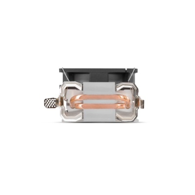 Ventoinha de computador com tubos de calor em cobre e estrutura metálica prateada