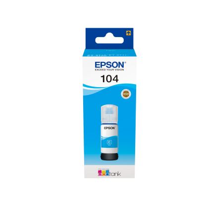 Embalagem de tinta para impressora Epson 104 ciano