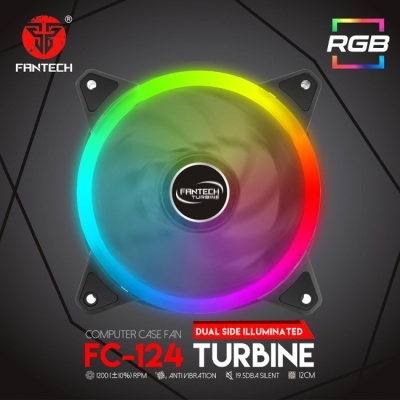 ventoinha iluminada RGB para caixa de computador FANTECH FC-124