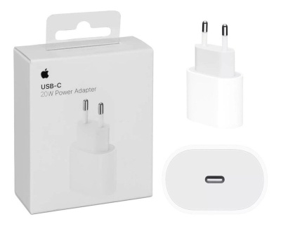 Carregador USB-C 20W branco da Apple com caixa