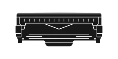 Ícone de scanner plano preto e branco