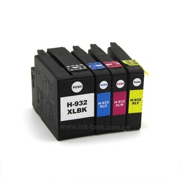 Conjunto de quatro tinteiros para impressora com etiquetas em cores e botão PUSH