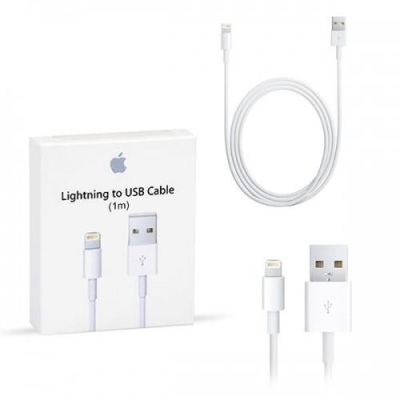 Cabo Lightning para USB branco com embalagem da Apple