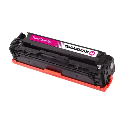 Cartucho de toner preto com etiqueta rosa e branco e protetor plástico laranja